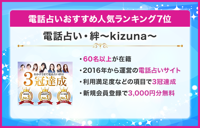 電話占い当たるおすすめ人気ランキング7位:電話占い・絆〜kizuna〜