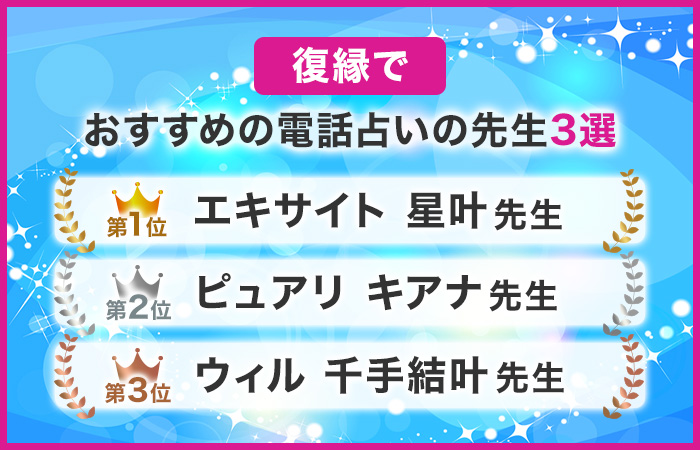 復縁でおすすめの電話占いの先生3選